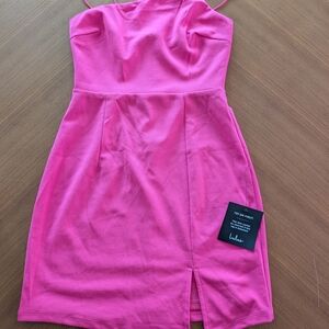 Lulu's Bright Pink Spaghetti Strap Mini Dress
